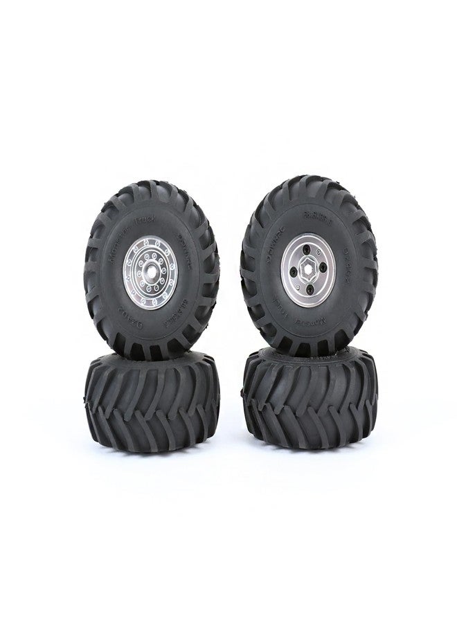 RCAWD 71.3g*4pcs Brass Weighted SCX24 & FCX24 Beadlock 1.0 Wheel & Tire Upgrades, 68 * 32mm, Hex 7mm Parts for AXI90081 AXI00001 AXI00002 AXI00005 AXI00006 Silver - Image 1